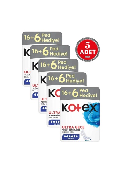 Kotex Ultra Dev Eko Gece 22'li 5 Adet