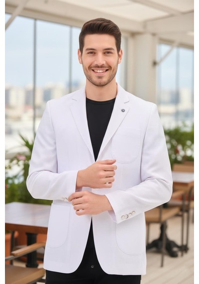 C9059 Dewberry Erkek Ceket-beyaz 2