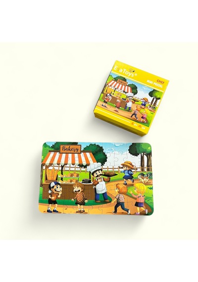 Esatoys Ahşap Chef Mini Puzzle 4 Yaş 54 Parça