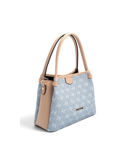Silver Polo Sp1254 Kadın El Çantası Monogram Mavi-ten