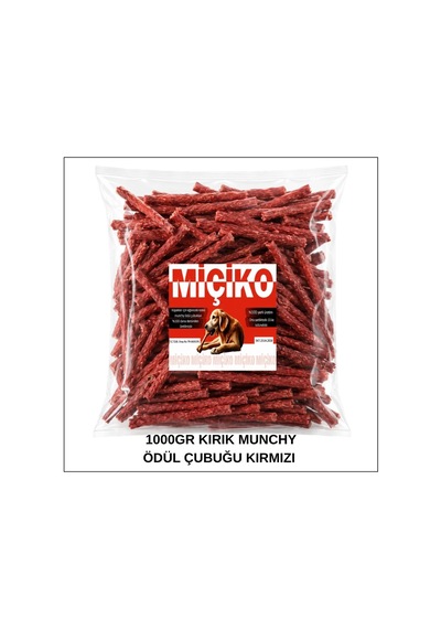 Köpekler İçin Kırık Munchy Ödül Çubuğu 1000gr Kırmızı