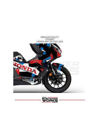 Honda Adv350 Kaplama Motosiklet Sticker Design Etiket Modeli V3