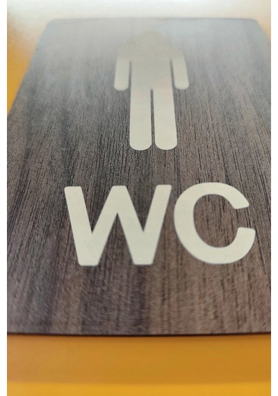 Kadın-erkek Wc Yönlendirme Levhası- İkili Set - Tesbih Ahşap