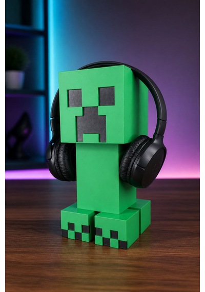 Minecraft Creeper Kulaklık Standı Ve Dekor Figürü 3d Baskı Gaming Masaüstü Aksesuarı