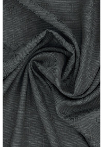Gri 75x190 Cm K.pierre Cardin Logolu İpek Koton Jakar Şal Koyu Gri Koyu Gri