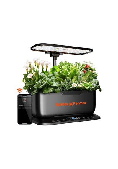 Spider Farmer Smartg12 Hidroponik Bitki Yetiştirme Sistemi, 12 Bölmeli, Tam Spektrum Led Hobi Bahçesi