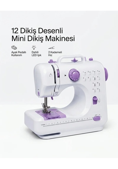 12 Farklı Dikiş Desenli Mini Dikiş Makinesi Diğer