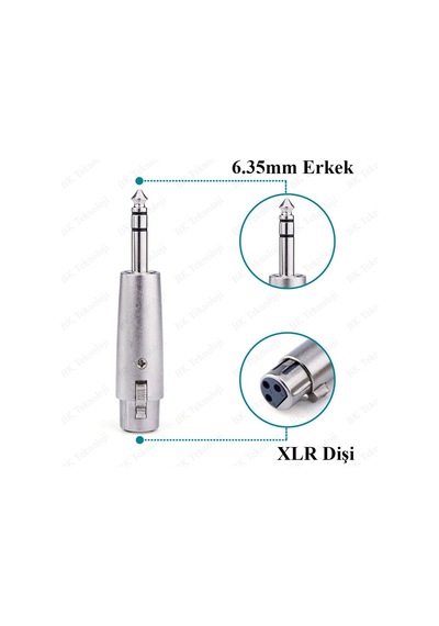 3-Pin Xlr Dişi To 6.35Mm Stereo Erkek Ses Kablosu Mikrofon Adaptö
