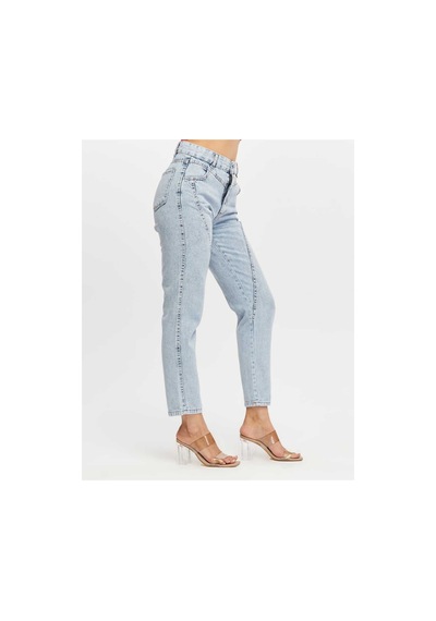 Shevega Kadın Açık Mavi Ön Conta Parcalı Mom Jeans Pantolon Açık Mavi Shevega Kadın Açık Mavi Ön Conta Parcalı Mom Jeans Pantolon Açık Mavi