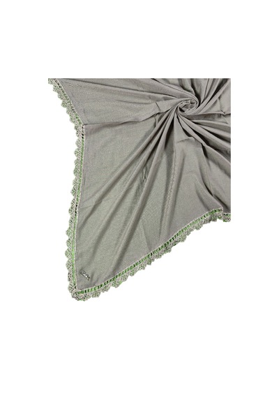 Mim Eşarp Enba Pamuklu İğne Oyalı Namaz Ve Mevlüt Örtüsü 110x110 Cm Koyu Vizon