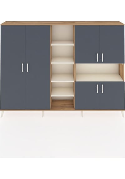 Arges Dolap 13 Raflı 6 Kapaklı 220x30x163 Çam-antrasit/aytaşı Antrasıt/aytası - Atlas Çam Arges Dolap 13 Raflı 6 Kapaklı 220x30x163 Çam-antrasit/aytaşı Antrasıt/aytası - Atlas Çam