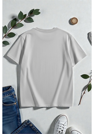 Uyguntarz Unisex Brooklyn New York Baskılı Tasarım Tshirt Gri