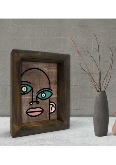 Bk Gift Picasso Style Tasarımlı Dekoratif Doğal Masif Ahşap Çerçe (500610228)