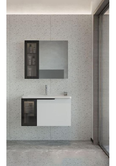 Orka Pure 100 Cm Mat Beyaz Banyo Dolabı Takımı Navaro/antrasit Orka Pure 100 Cm Mat Beyaz Banyo Dolabı Takımı Navaro/antrasit
