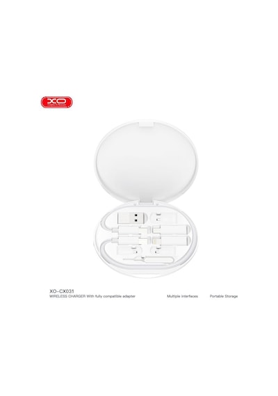 Cx031 Type-c Kablolu Micro & Lightning & Usb-a Adaptörlü 15w Kablosuz Çoklu Şarj Aleti