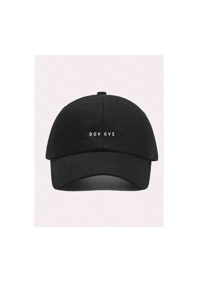 Caxis Boy Bye Baskılı Spor Sapka Unisex Ayarlanabilir Cırtlı Şapka Siyah Ve Beyaz