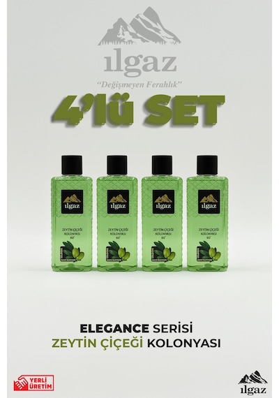 Ilgaz Zeytin Çiçeği Kolonyası 4'lü Set 80 Derece 400 Ml Elegance Series