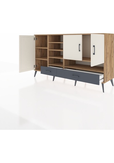 Hyperion Konsol 8 Raflı 2 Çekmeceli 3 Kapaklı 176x44x99 Çam-aytaş Çam-aytaşı/antrasit Hyperion Konsol 8 Raflı 2 Çekmeceli 3 Kapaklı 176x44x99 Çam-aytaş Çam-aytaşı/antrasit