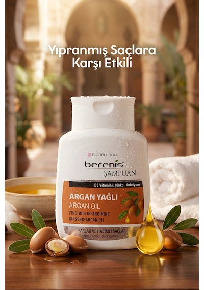 Berenis Argan Yağlı Şampuan Daha Güçlü Saçlar İçin 290 Ml 2'li Set Tüm Saç Tipleri