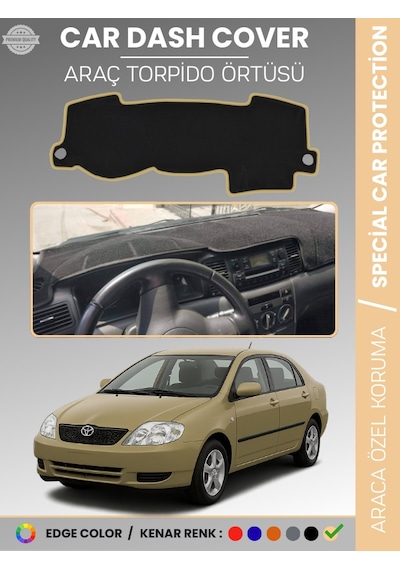 Toyota Corolla E120 2002-2007 Torpido Örtüsü Ön Göğüs Koruma Araca Özel Çatlamayı Önler Kaymaz - 397 Stiloto