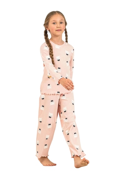Rolypoly Rp3901c Kız Çocuk Uzun Kol Pijama Takım Somon