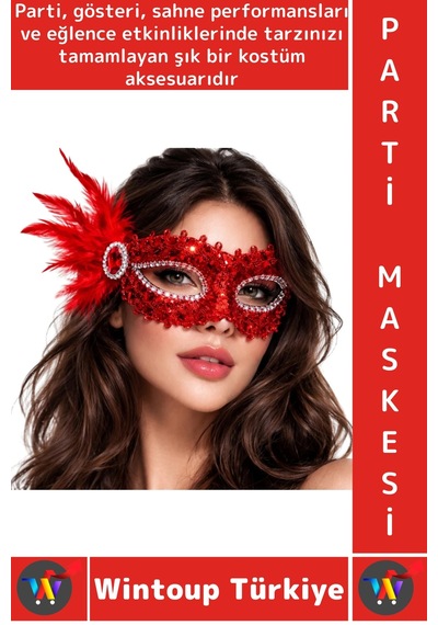 Partimaskesi Luxery Estetik Kostüm Davet Yılbaşı Cosplay Balo Şık Taşlı Venedik Parti Maskesi Tüm Yaşlar