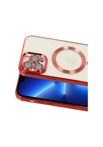 Ilkeshop Newface Apple iPhone Uyumlu 13 Pro Kılıf Kross Magneticsafe Kapak - Kırmızı