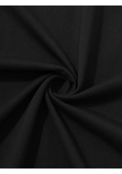 Barlashive Erkek Sarj %1 Baskılı T-shirt Kısa Kol Bisiklet Yaka Regular Fit Tişört - - Siyah Çok Renkli