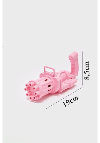 3 Parça Pilli 8 Delikli 19cm Köpük Makinası Ve 2x10ml Baloncuk Sıvılı Eğlenceli Çocuk Oyun Seti