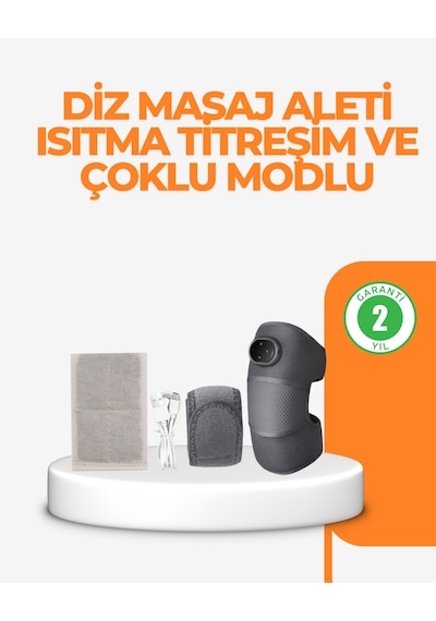Ntc Isı Kontrollü Diz Masaj Aleti Titreşim Ve Isı Terapisi Beyaz - Siyah