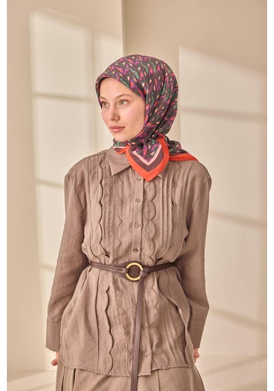 Silk Home Aura Eşarp 140006-07 Mercan, Acı Kahve, Zümrüt Yeşili, Mor