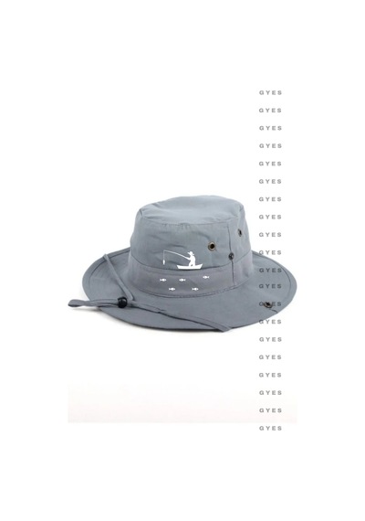 Caxis Safari Balıkçı Baskılı Şapka Unisex Katlanabilir Standart Beden Koyu Gri