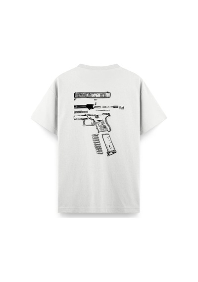 Glock Sırt Baskılı Bisiklet Yaka Erkek Tshirt Antrasit