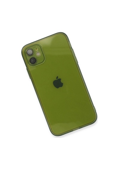 Apple Uyumlu   iPhone 12 Kılıf Fly Lens Silikon - Yeşil