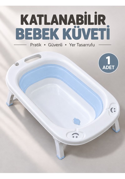 Beylini Katlanabilir Bebek Küveti Soft Silikon Destekli Banyo Akordion Duş Oyun Alanı