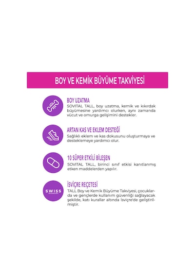 SOVİTAL Tall Uzun Boy 11-21 Yaş, 60 Adet Softgel 8682851193036