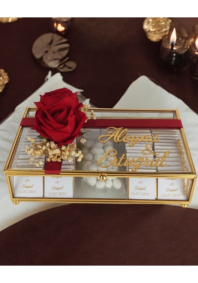 Tristan Gold Kız İsteme Söz Nişan Çikolatası Altın - Gümüş