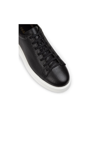 Deery Hakiki Deri Siyah Erkek Sneaker Ayakkabı - 01954Msyhe02 Siyah