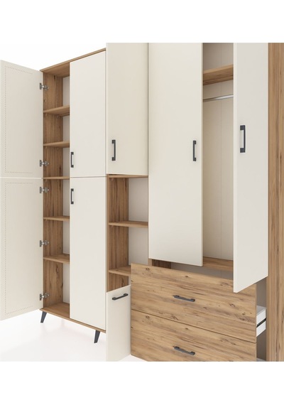 Arges Dolap 12 Raflı 2 Çekmeceli Tek Askılı 220x30x243 Çam-aytaşı/çam Aytası/atlas Çam Arges Dolap 12 Raflı 2 Çekmeceli Tek Askılı 220x30x243 Çam-aytaşı/çam Aytası/atlas Çam
