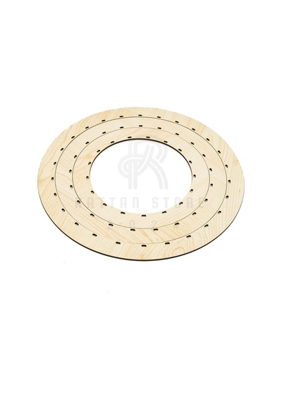 Rattan Bambu Örgü Tabanlık Kasnak Set Akçaağaç Rengi