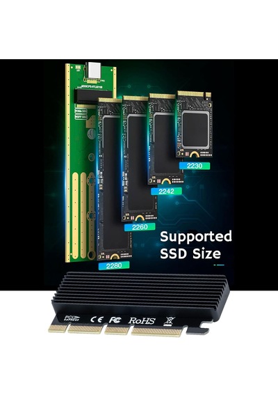 Nvme Mv2 Ssd'den Pcıe X16/x8/x4 Alüminyum Soğutucu Kart Pcıe M.2 Nvme Çevirici