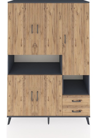 Hyperion Dolap 10 Raflı 2 Çekmeceli 5 Kapaklı 132x44x195 Antrasit-çam/çam Atlas Çam/atlas Çam Hyperion Dolap 10 Raflı 2 Çekmeceli 5 Kapaklı 132x44x195 Antrasit-çam/çam Atlas Çam/atlas Çam
