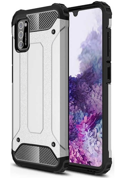 Kilifone - Samsung Uyumlu Galaxy A02s - Kılıf Çift Katman Zırh Tank Crash Military Kapak - Gri