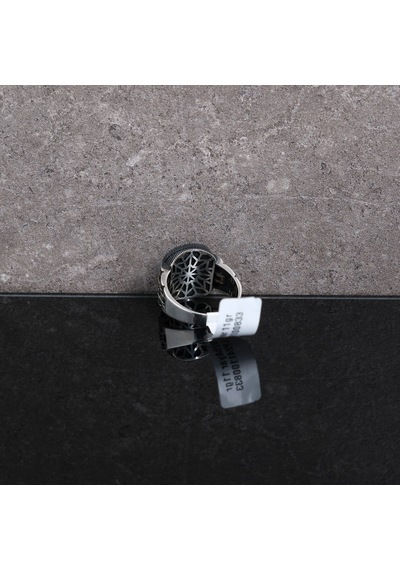 Safir Lacivert Ve Mikro Zirkon 925ayar Gümüş Erkek Yüzük