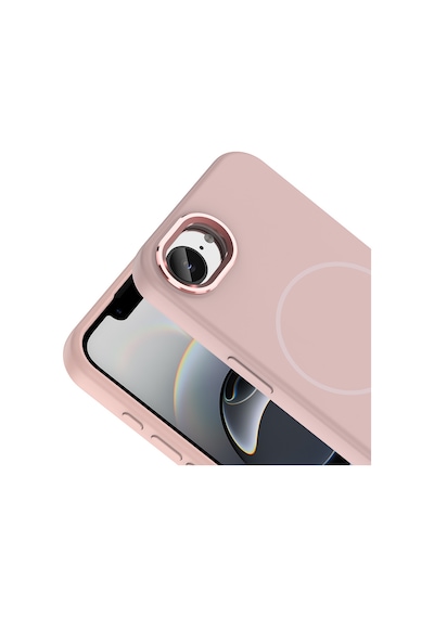 Apple iPhone Uyumlu 17e Manyetik Magsafe Şarj Özellikli Metal Kamera Korumalı Edi Silikon Soft Silikon Kılıf Rose Gold
