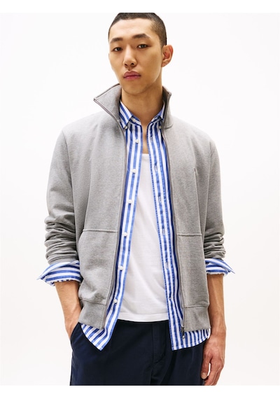 Tommy Hilfiger Essentıal Terry Zt Stand Collar Erkek Gri Sweatshirt - Mw0mw38084 Gri