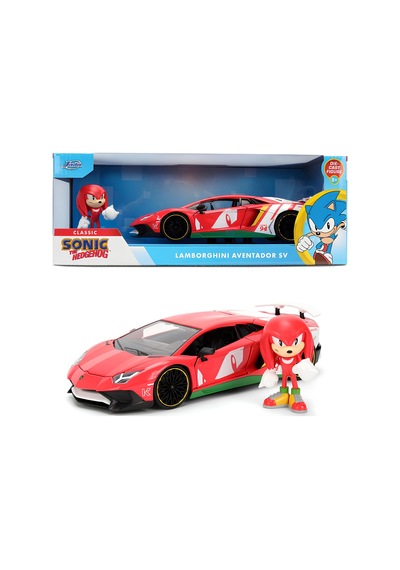 Jada Sonic The Hedgehog Knuckles Figürlü Lamborghini Aventador Sv Çok Renkli