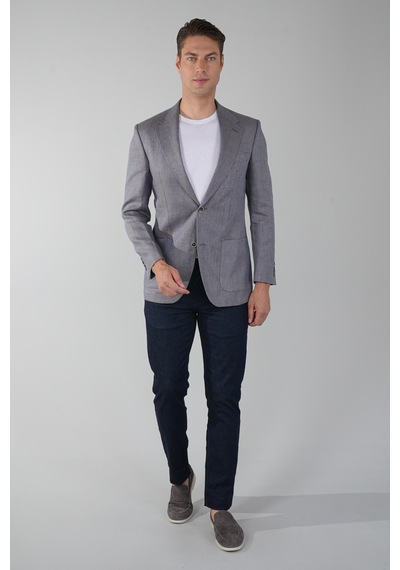 Bisse Erkek Regular Fit Yün Ceket Mavi Pck25y25002 D35 Mavi