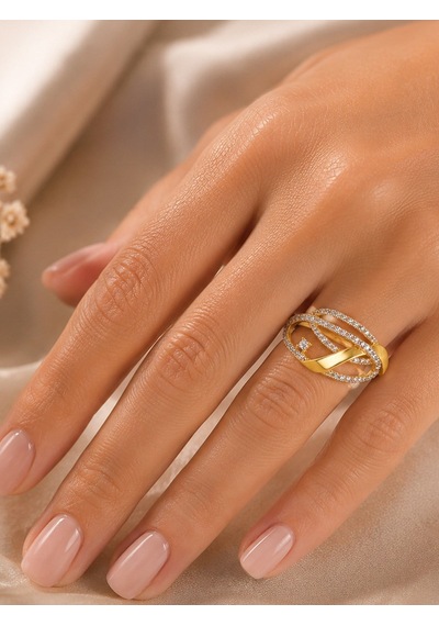 Yazıcılar 14 Ayar Altın Sonsuz Rota Taşlı Yüzük
