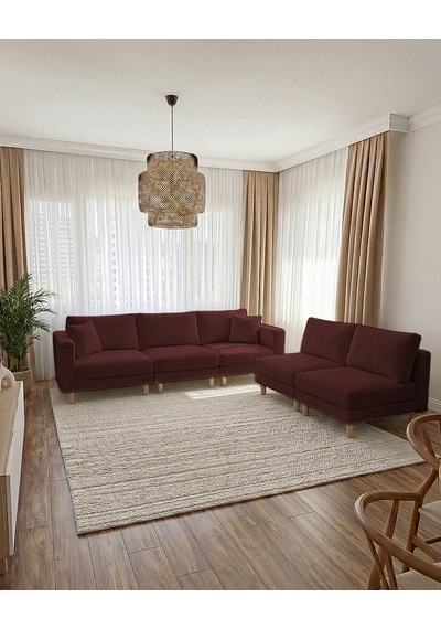 Armin Akıllı 5 Modül Köşe Koltuk Takımı & Modern Modüler Yataklı Köşe Takımı - Kadife Kumaş - Bordo Armin Akıllı 5 Modül Köşe Koltuk Takımı & Modern Modüler Yataklı Köşe Takımı - Kadife Kumaş - Bordo